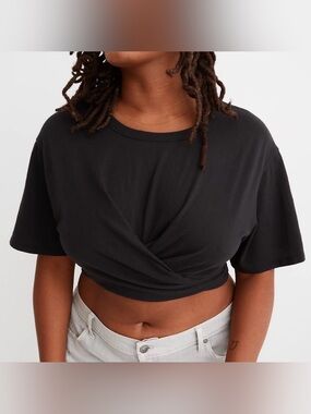 Aerie Cropped Wrap Back T - Shirt